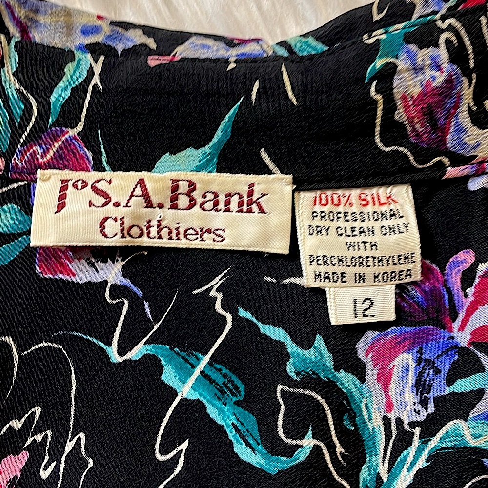Jos. A. Bank Black Multicolour Silk Blouse - Picture 2 of 10
